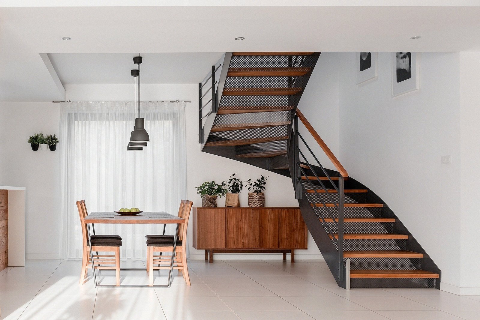 Metal and Wood Staircase Remodel in Winnetka